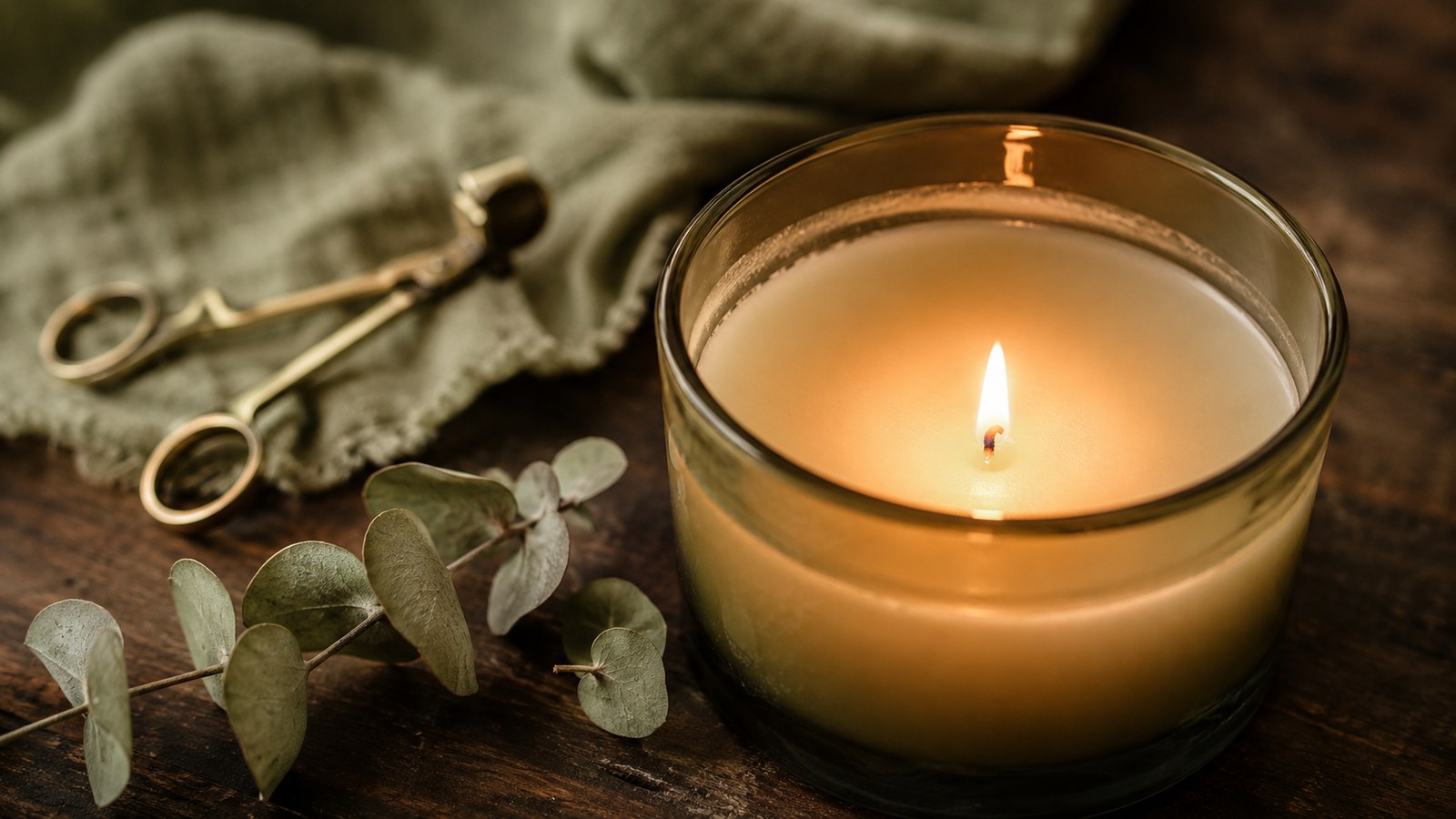 Muitas velas só têm perfume na parte de cima. É para você sentir o cheiro na loja.