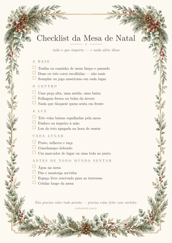 Checklist da Mesa de Natal